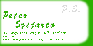 peter szijarto business card